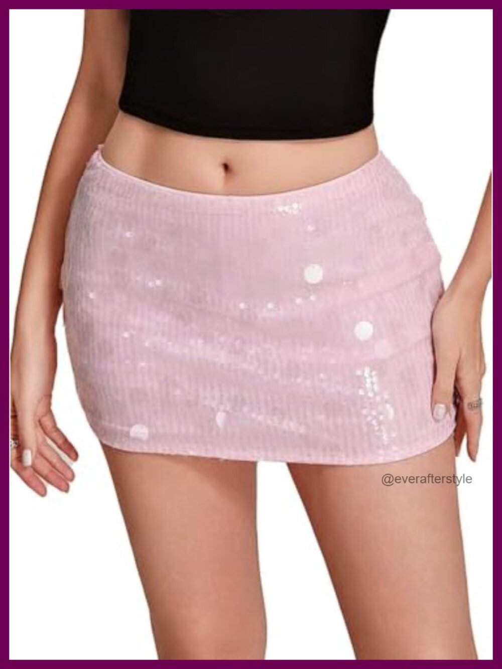 Sequin Mini Skirt Low Waist Bodycon Built-in Shorts Club Night Out